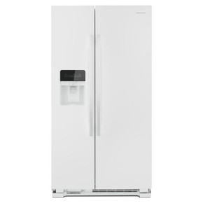 Amana® Réfrigérateur côte à côte avec distributeur d’eau et de glaçons  externe  à deux palettes, 33 po ASI2175GRW