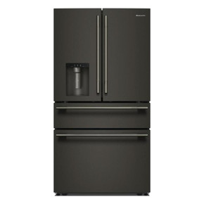 Kitchenaid® Réfrigérateur à portes françaises avec distributeur d’eau et de glaçons extérieur et tiroir réfrigéré pleine largeur FreshChill™ - 29 pi cu KRMF436SBE