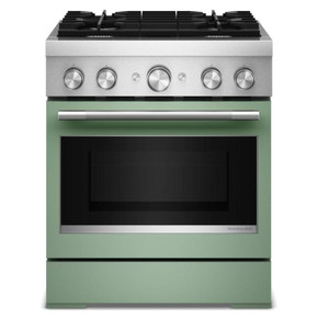 Kitchenaid® Cuisinière bicombustible de style commercial à 4 brûleurs avec mode de friture à air sans préchauffage de 30 po KFDS930SDC