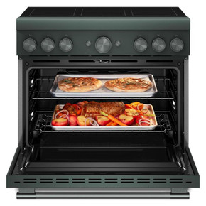 Cuisinière à induction non encastrée de style commercial à 6 éléments avec friture à air KitchenAid® de 36 po KFIS936SJP