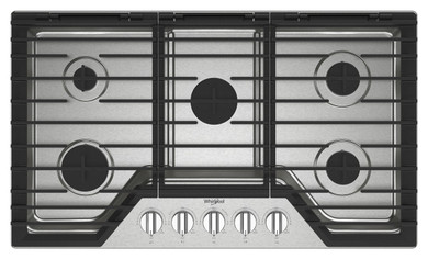 Whirlpool® Table de cuisson au gaz avec grilles en fonte à charnière EZ-2-Lift™, 36 po WCGK5036PS