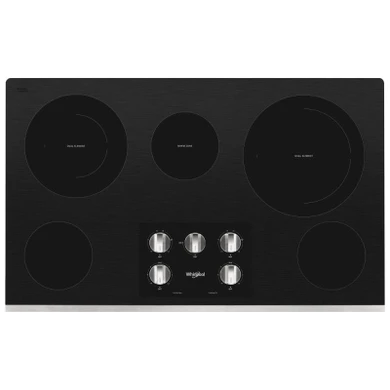 Whirlpool® Table de cuisson électrique en vitrocéramique avec deux éléments radiants doubles - 36 po WCE77US6HS