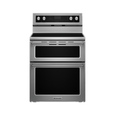 Cuisinière au electrique à four double à convection avec 5 éléments - 30 po KitchenAid® YKFED500ESS