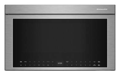 Four à micro-ondes à hotte intégrée multifonctions avec modes de capteurs à infrarouges KitchenAid® de 1,1 pi cu YKMMF730PPS