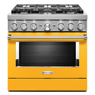 Cuisinière commerciale intelligente bicombustible KitchenAid®, 6 brûleurs, 36 po KFDC506JYP