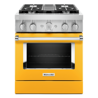 Cuisinière commerciale intelligente bicombustible avec 4 brûleurs - 30 po KitchenAid® KFDC500JYP