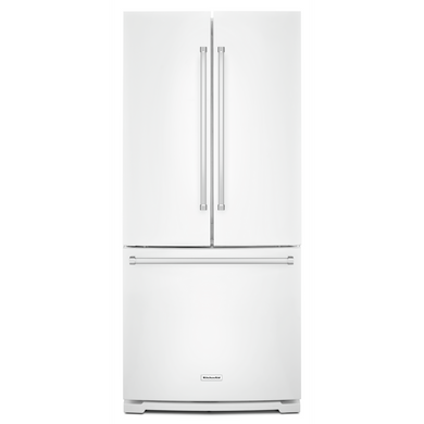 Réfrigérateur à portes françaises à profondeur standard avec distributeur intérieur - 20 pi cu - 30 po KitchenAid® KRFF300EWH