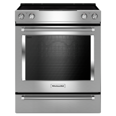 Cuisinière au electrique à commandes frontales à convection avec 5 éléments - 30 po KitchenAid® YKSEG700ESS