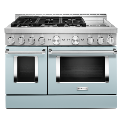 Cuisinière commerciale intelligente au gaz KitchenAid® avec plaque chauffante, 48 po KFGC558JMB