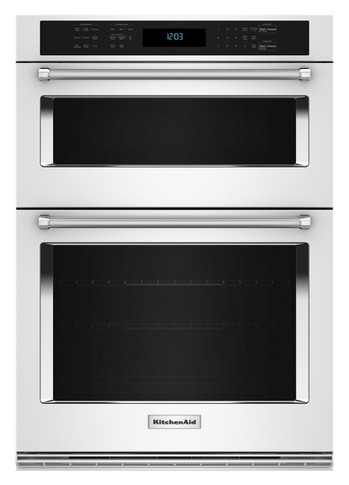 Fours mural combiné avec four à micro-ondes KitchenAid® et mode de friture à air de 30 po KOEC530PWH