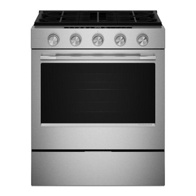 Kitchenaid® Cuisinière au gaz coulissante intelligente avec modes de cuisson à convection - 5 pi cu KSGS330SPS