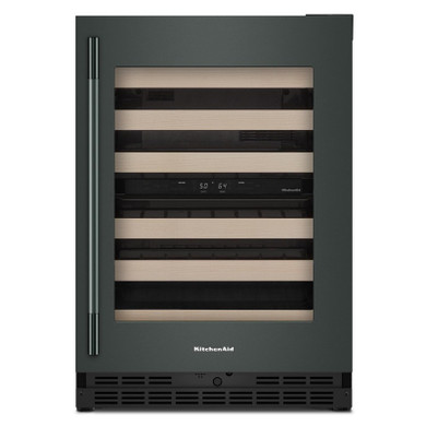 Kitchenaid® Cellier sous le comptoir avec porte-bouteilles à devant en bois à pleine extension - 24 po KUWR524SJP