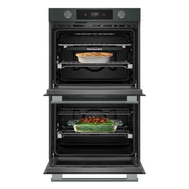 Kitchenaid® Four mural double électrique intelligent de 30 pouces avec modes de cuisson assistée - Genévrier KOED730SJP