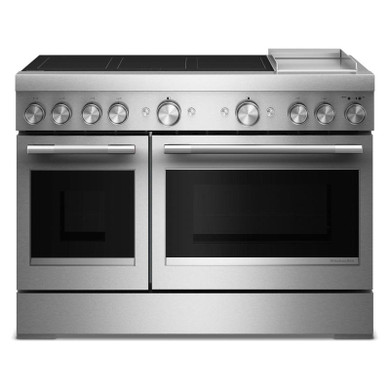 Cuisinière à induction non encastrée de style commercial à 6 éléments avec plaque chauffante KitchenAid® de 48 po KFID948SSS
