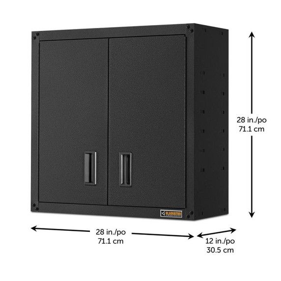 Gladiator® Armoire murale GearBox à porte pleine longueur prête à assembler GAWG28FDESG