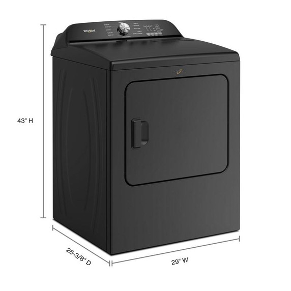 Whirlpool® Sécheuse au gaz à chargement vertical avec détection d’humidité - 7 pi cu WGD6150PB