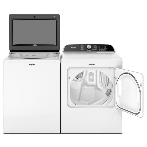Whirlpool® Sécheuse au gaz à chargement vertical avec détection d’humidité - 7 pi cu WGD6150PW