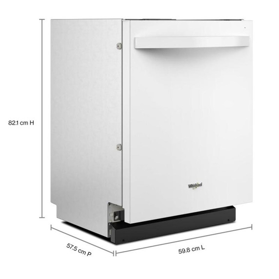 Whirlpool® Lave-vaisselle affleurant aux armoires en noir avec 3ᵉ panier - 44 dBA WDT550SAPW