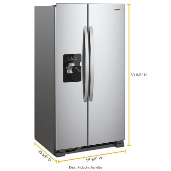 Whirlpool® Réfrigérateur côte à côte - 36 po - 25 pi cu WRS555SIHZ