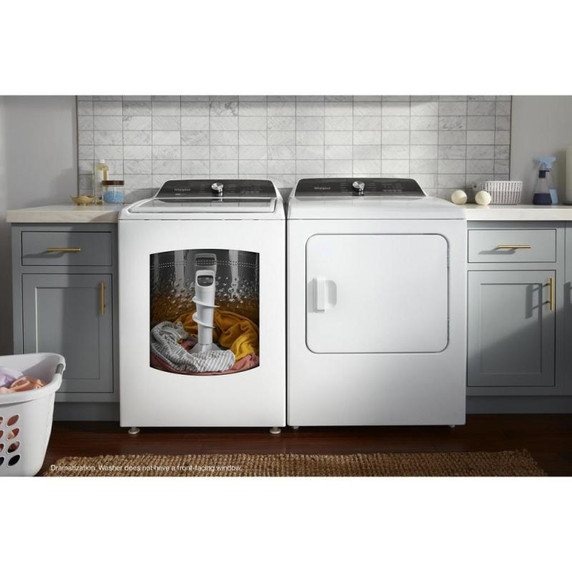 Whirlpool® Sécheuse au gaz à chargement vertical avec capteur d’humidité et vapeur - 7 pi cu WGD5050LW