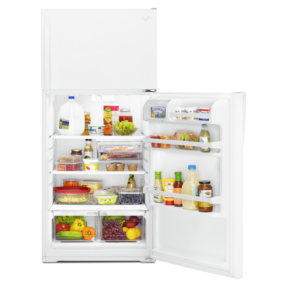 Réfrigérateur à congélateur supérieur Whirlpool® de 28 po avec machine à glaçons en option – 14 pi³ WRT314TFDW
