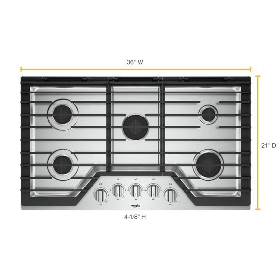 Table de cuisson au gaz avec grilles en fonte EZ-2-LiftTM - 36 po WCG55US6HS