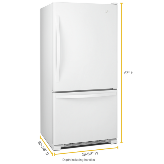 Réfrigérateur à congélateur inférieur avec d'un tiroir congélateur - 30 po - 19 pi cu Whirlpool® WRB329DFBW