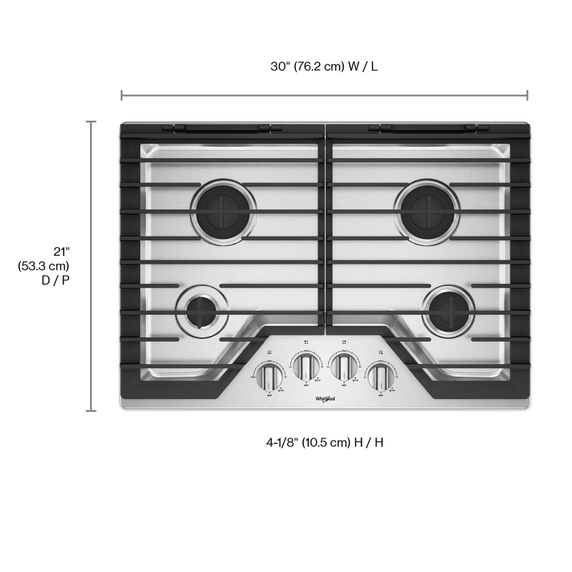 Table de cuisson au gaz avec grilles en fonte EZ-2-LiftTM - 30 po WCG55US0HS