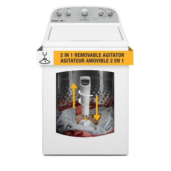 Laveuse à chargement vertical Whirlpool avec agitateur amovible - 4.4-4.5 pi cu WTW4957PW