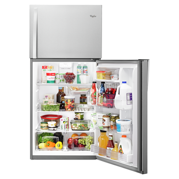 Réfrigérateur à congélateur supérieur compatible avec la trousse de machine à glaçons ez connect - 30 po - 19.2 pi cu Whirlpool® WRT549SZDM