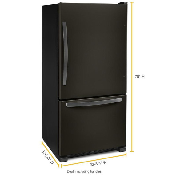 Whirlpool® Réfrigérateur à congélateur inférieur, 33 po, 22 pi³ WRB322DMHV