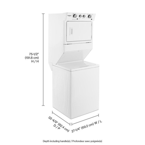 Whirlpool® Centre de lavage électrique, 4.0 pi³ C.E.I. YWET4027HW