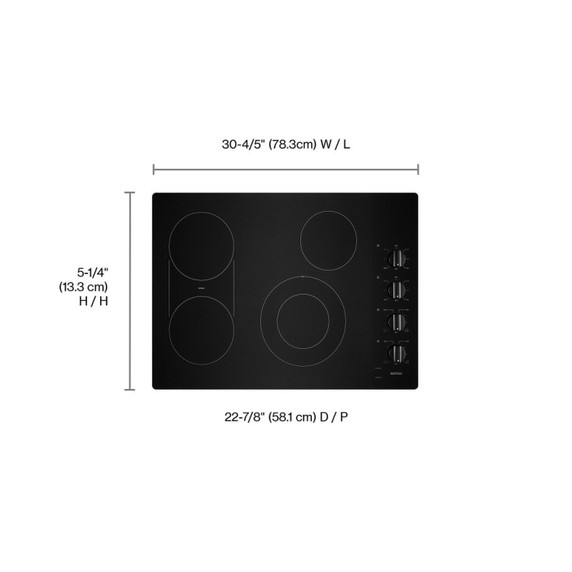 Maytag® Table de cuisson électrique avec gril et plaque chauffante réversible - 30 po MEC8830HB