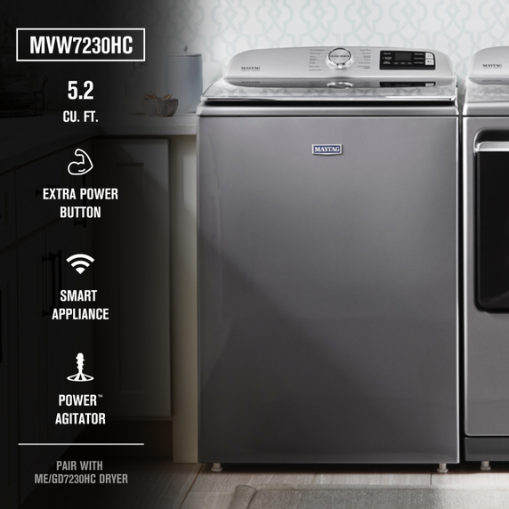 Laveuse intelligente à chargement vertical avec bouton extra power - 6.0 pi cu Maytag® MVW7230HC