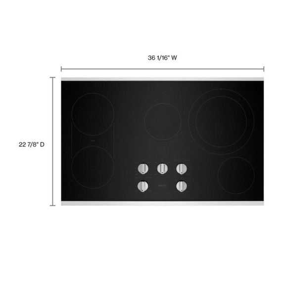 Maytag® Table de cuisson électrique avec gril et plaque chauffante réversible - 36 po MEC8836HS
