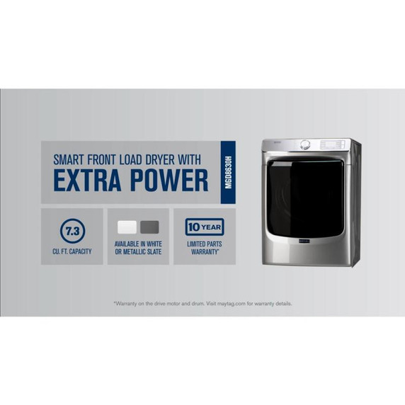 Maytag® Sécheuse au gaz intelligente avec fonction Extra Power - 7.3 pi cu MGD8630HC
