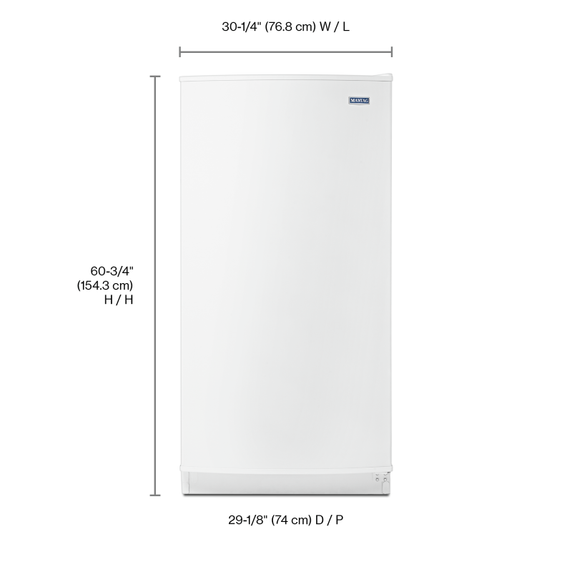 Congélateur vertical sans givre avec option de congélation rapide - 16 pi³ Maytag® MZF34X16DW