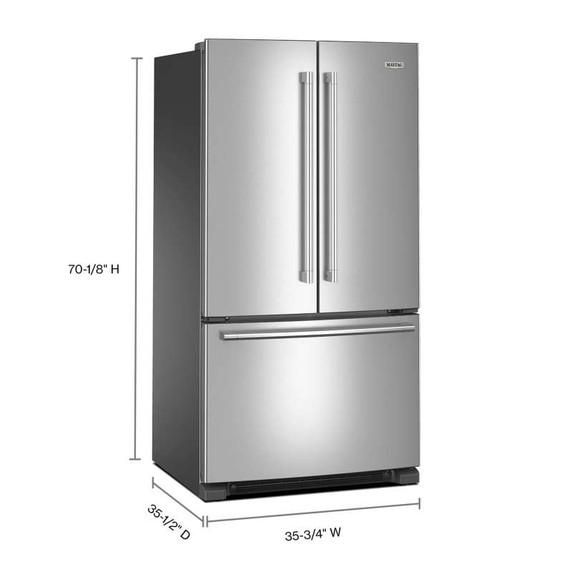 Réfrigérateur à portes françaises et congélateur inférieur Maytag® avec réglage Max cool MRFF4136RZ