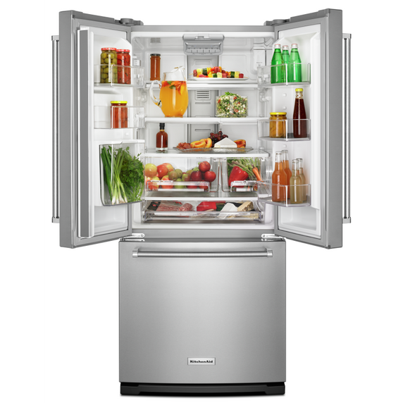 Réfrigérateur à portes françaises à profondeur standard avec distributeur intérieur - 20 pi cu - 30 po KitchenAid® KRFF300ESS