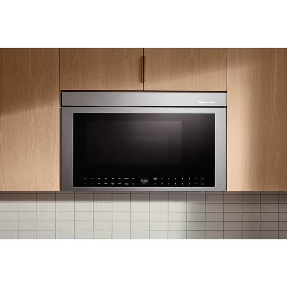 Kitchenaid® Four à micro-ondes à hotte intégrée multifonctions avec modes de capteurs à infrarouges YKMMF730PPS