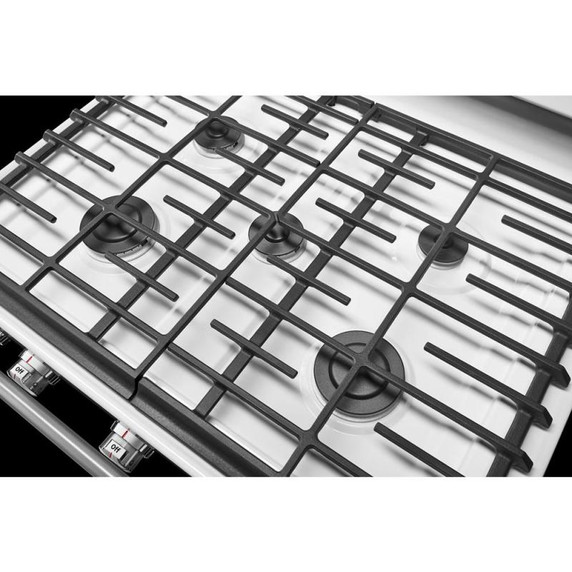 Kitchenaid® Cuisinière au gaz à convection avec 5 brûleurs - 30 po KFGG500EWH