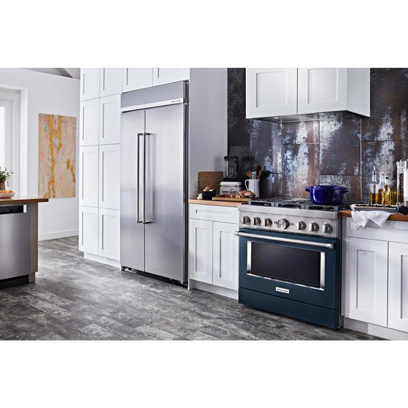 Cuisinière commerciale intelligente bicombustible KitchenAid®, 6 brûleurs, 36 po KFDC506JIB