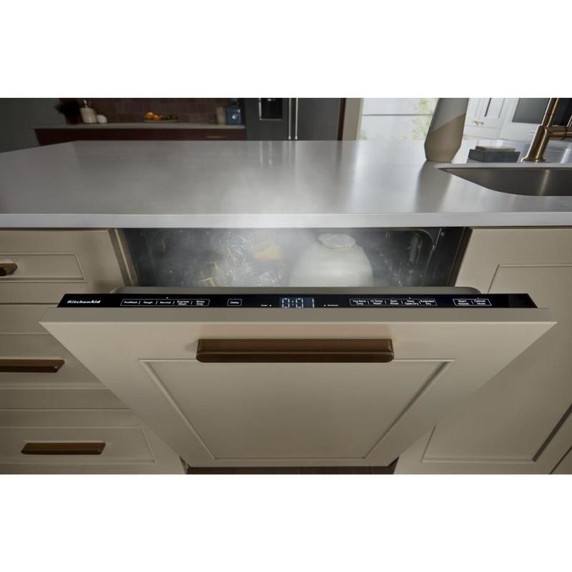 Kitchenaid® Lave-vaisselle à deux paniers prêt pour le panneau de recouvrement affleurant avec système de séchage à porte entrouverte - 44 dBA KDTF324PPA