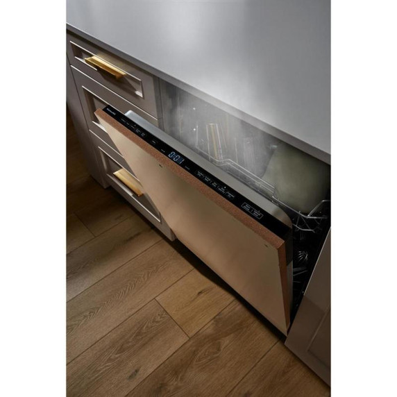 Kitchenaid® Lave-vaisselle à deux paniers prêt pour le panneau de recouvrement affleurant avec système de séchage à porte entrouverte - 44 dBA KDTF324PPA