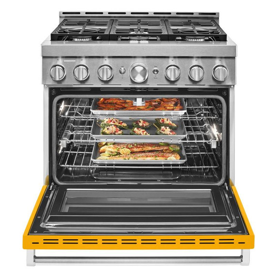 Cuisinière commerciale intelligente au gaz KitchenAid®, 6 brûleurs, 36 po KFGC506JYP