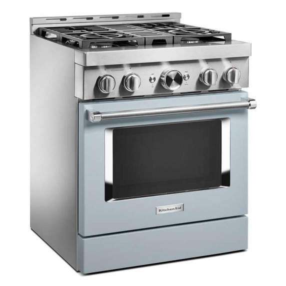 Cuisinière commerciale intelligente au gaz KitchenAid®, 4 brûleurs, 30 po KFGC500JMB