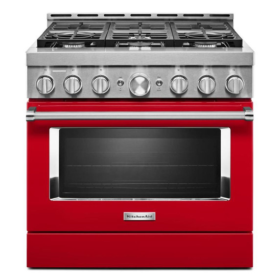 Cuisinière commerciale intelligente au gaz KitchenAid®, 6 brûleurs, 36 po KFGC506JPA