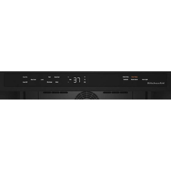 Kitchenaid® Réfrigérateur sous le comptoir avec porte en verre, tablettes à accents métalliques et fini PrintShield™ - 24 po KURL314KBS