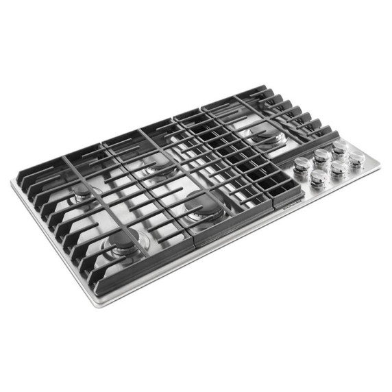Kitchenaid® Table de cuisson au gaz à évacuation descendante avec 5 brûleurs - 36 po KCGD506GSS
