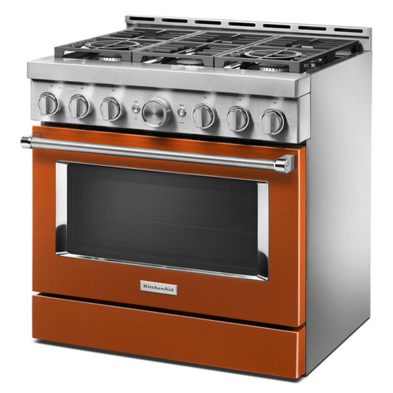 Cuisinière commerciale intelligente au gaz KitchenAid®, 6 brûleurs, 36 po KFGC506JSC